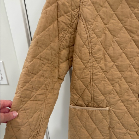 Vintage LL Bean Quilted Khaki Farmhouse Barn Coat Size Large - Picture 4 of 16